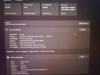 Asus tuf gaming A15 FA506Nc
