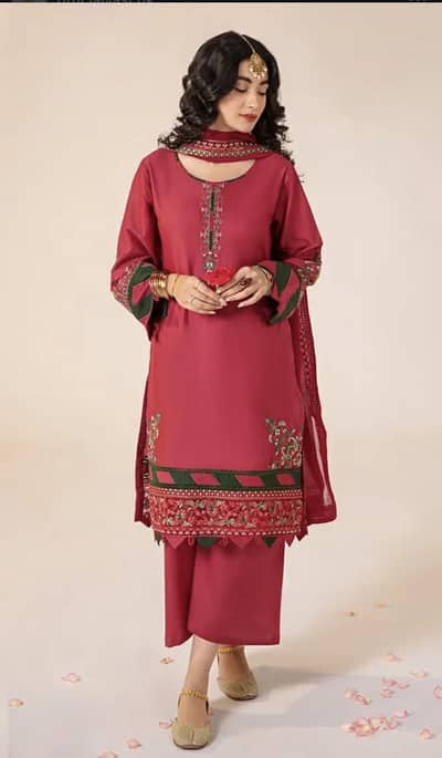 Heavy embroidered 3pc stitched