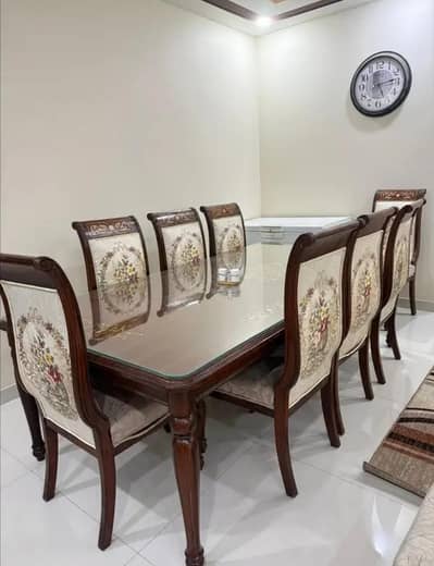 Eight chairs dining table