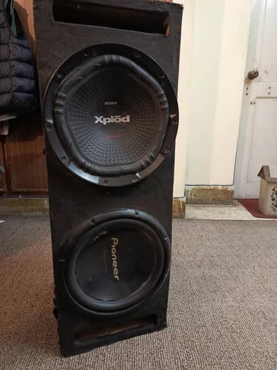 Dual 12” Subwoofers Box for Car System– Sony Xplod + Pioneer
