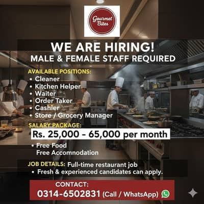 Restaurant Jobs – Male And  Female