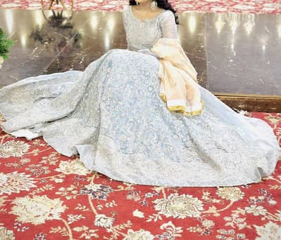 Light Blue Bridal Dress – Heavy Embroidery