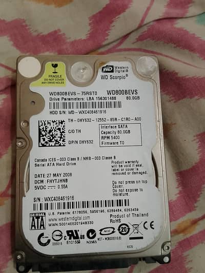 hard Drive 80 gb good condition for use