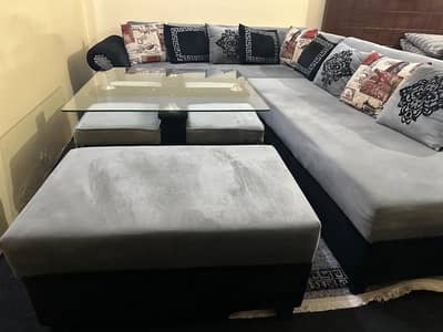 L Shape sofa 7 Seater Master molty Foam