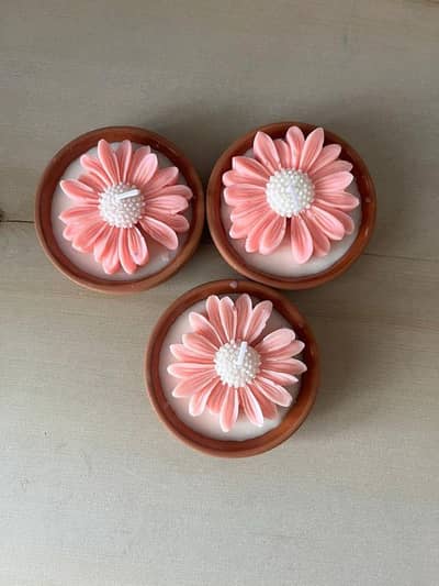 Daisy flower candle 6 pieces