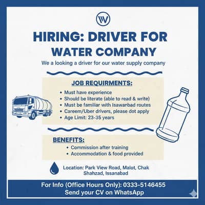 Driver | Jobs | Male Staff | Jobs in islamabad | Driver Jobs