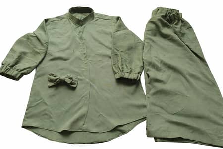 Kids Green Pajama Set with Bow