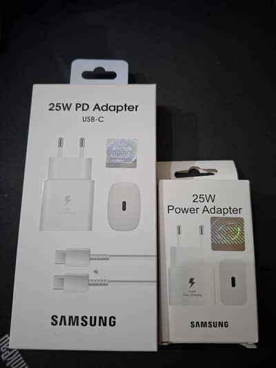 Samsung 25W (super fast charging supported) adapter and cable