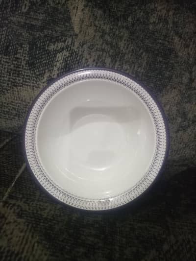 White Plastic Bowl with design-sturdy and durable
