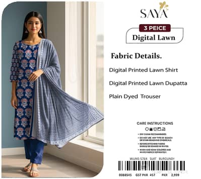 3 PC  saya collection  ka suit munasib riyat khareeda