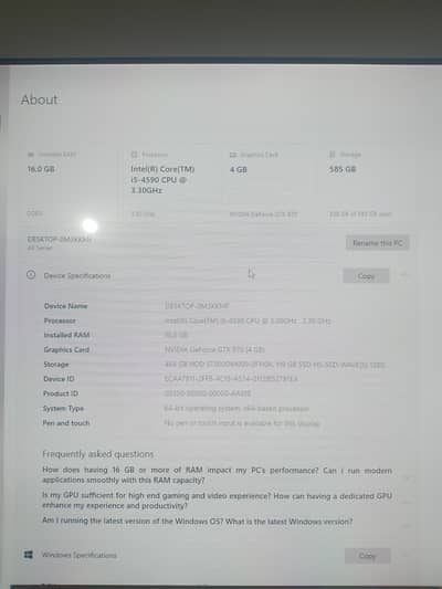 Gaming pc Gtx 970 4gb 16gb Ram smooth gaming