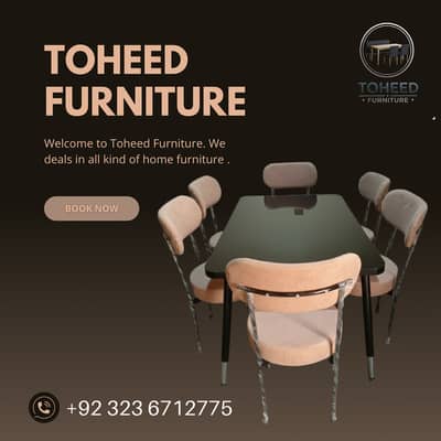 6 seater dining table/UV top table/metal steel chair/luxury dining set