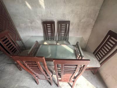 dining table with 6 chairs. chinioti wood