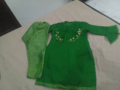 Green organza suit , 2 piece