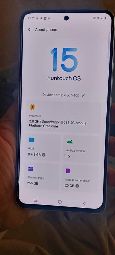 vivo y400 5g 8+8,256 gb
