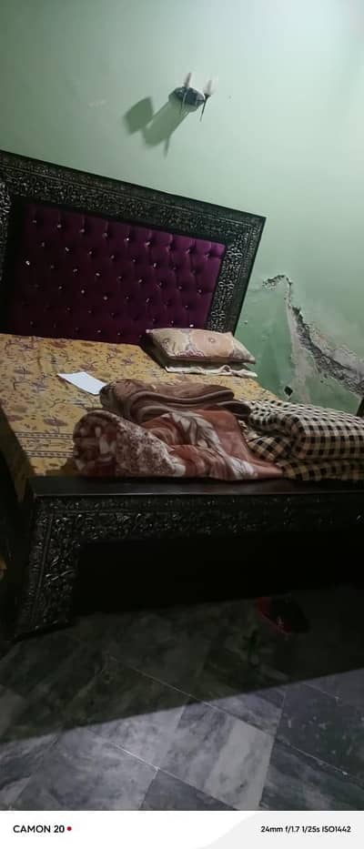 Double Bed with Dressing Table & Side Table – Good Condition