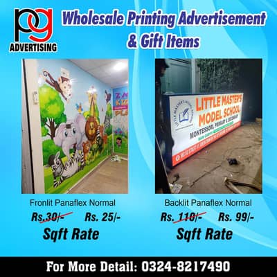 3D sign board, panaflex, Back & front sign board led light,