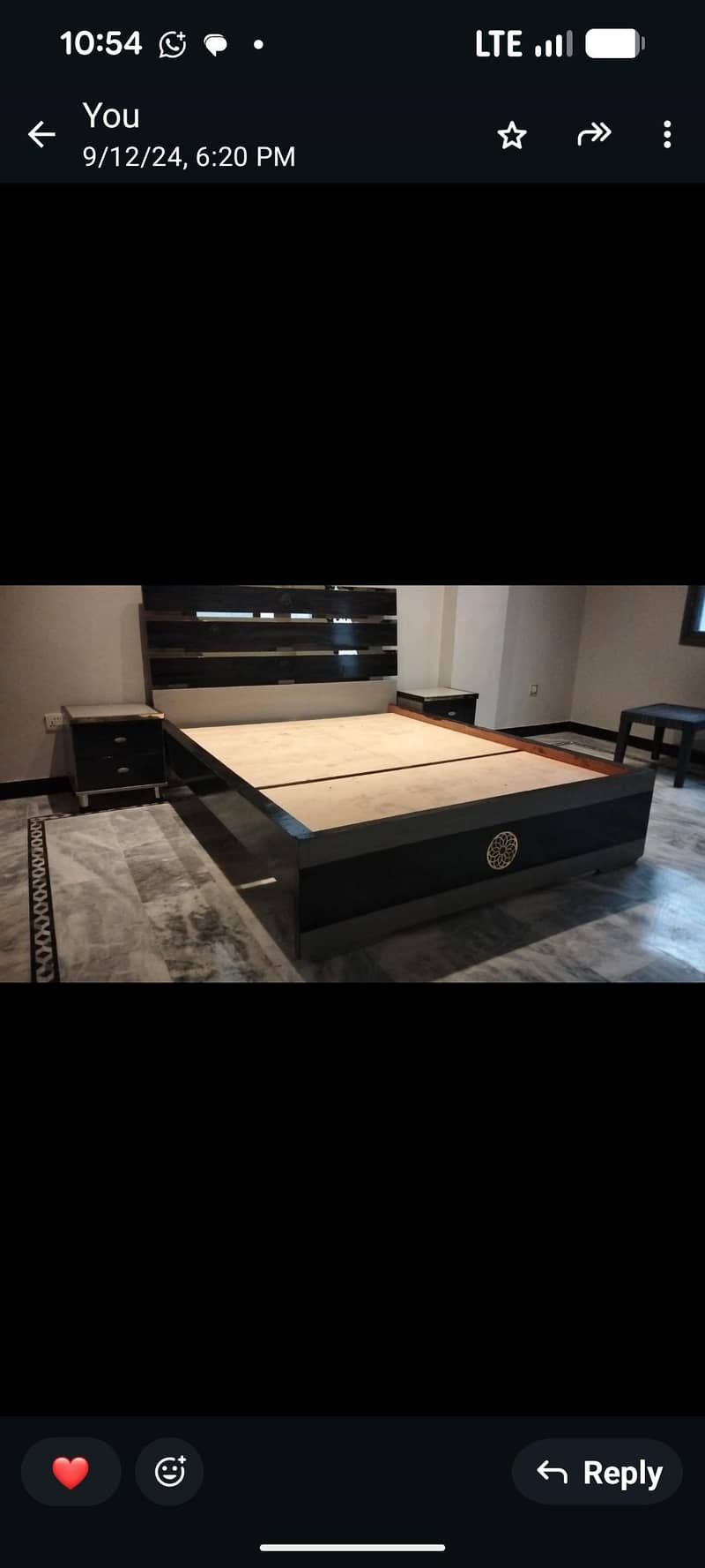 bed with side table 0