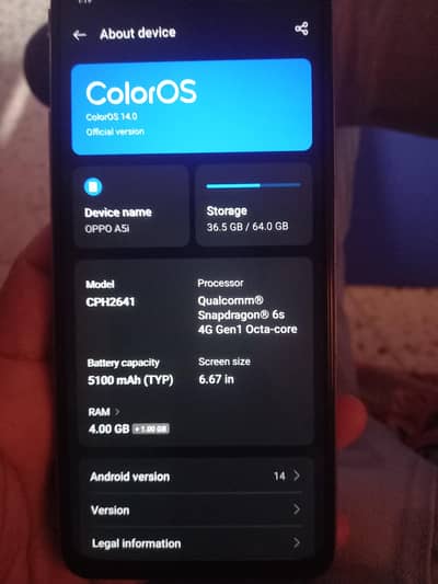 OPPO A5i 4gb 64rom