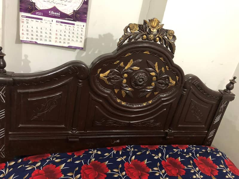 Solid Wood King Size Bed 5