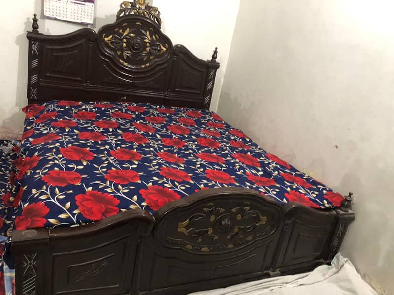 Solid Wood King Size Bed 6