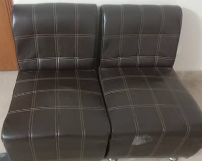 Black Leather Sofa (2 Seater) – Good Condition