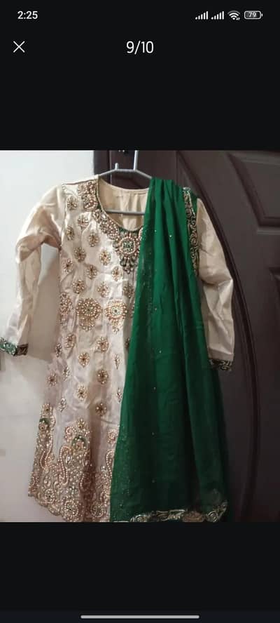 stones work short frock with plazo