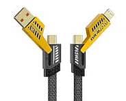 4 in 1 Fast Charging Cable | Type-C, Micro USB, iPhone | Ek Cable Sab