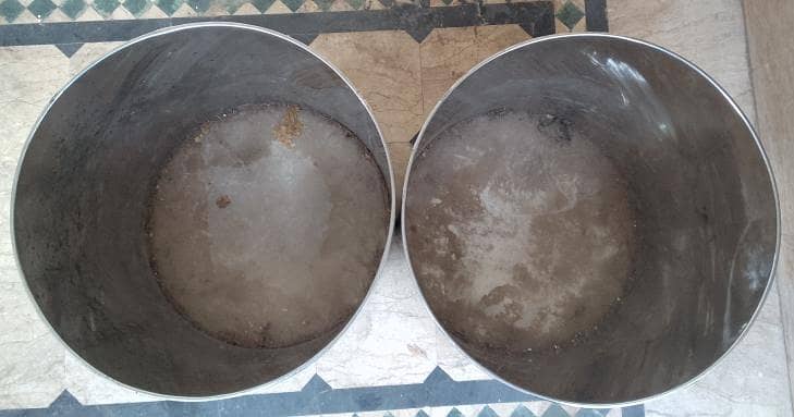 Stainless steel’s solid Drums. 1