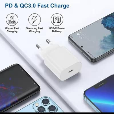 colour Black and white (Samsung) fast charger with cable