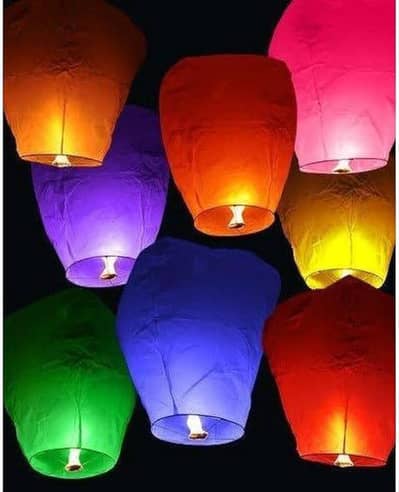 l sky lanterns,colour smoke,led ballons available