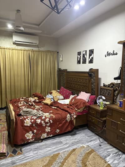 King size bed with side tables and dressing