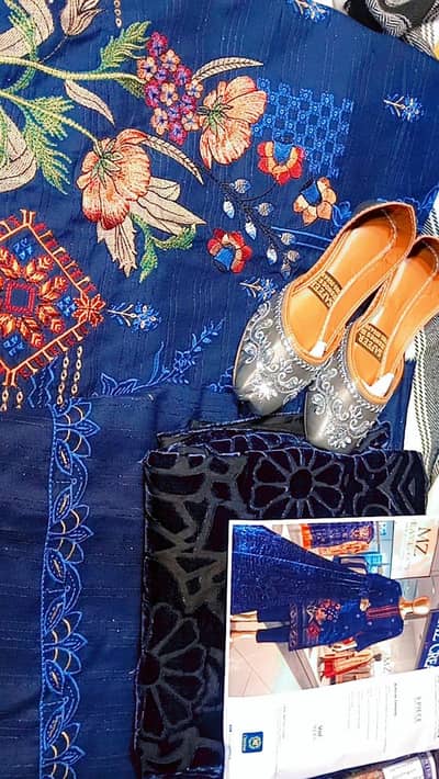 Dhanak Embroidery Suit with Khussa Rabta WhatsApp