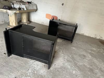 2 Table with Mirror - Black Color