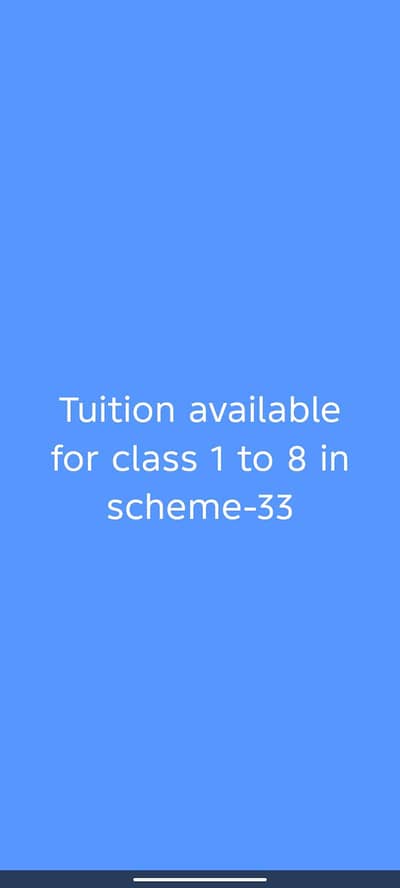 Tuitions available for class 1 to 8