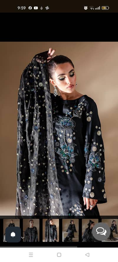 3 piece stitched nureh dress