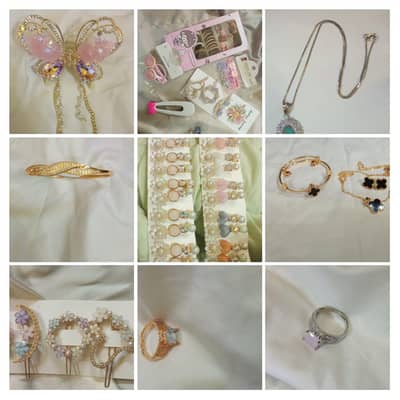 Hair catcher|Rings adjustable|Clips |ponis |necklace hair pins bangles