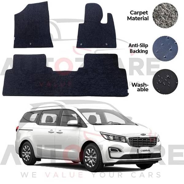 Kia Grand Carnival Fitting Carpet Floor Mat 6PCS - Model 2018-2020