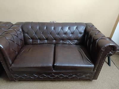 7 seater new condition leather sofa set