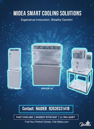 Midea Window AC – Inverter, Heat & Cool, Low Electricity Consumption