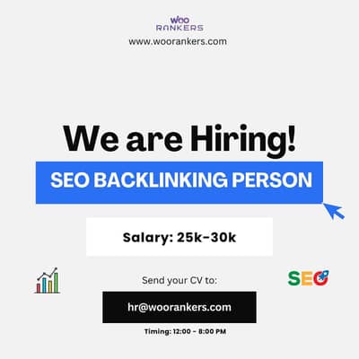 SEO Backlinking Person Required