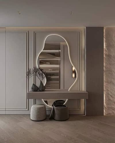 mirror wall design bed wall design TV wall design and molding design