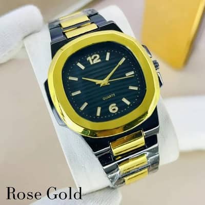 Men's Square Analogue Watch with Chain Strap