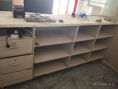 Wooden Counter & Matel Racks