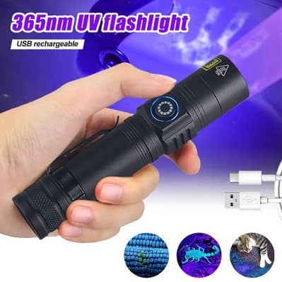 UV 365nm 395nm Blacklight rechargeable Flashlight