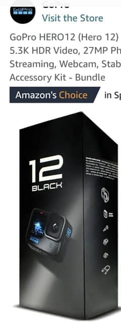 Go Pro | Hero 12 Black Camera | 64GB Card | Pin Pack