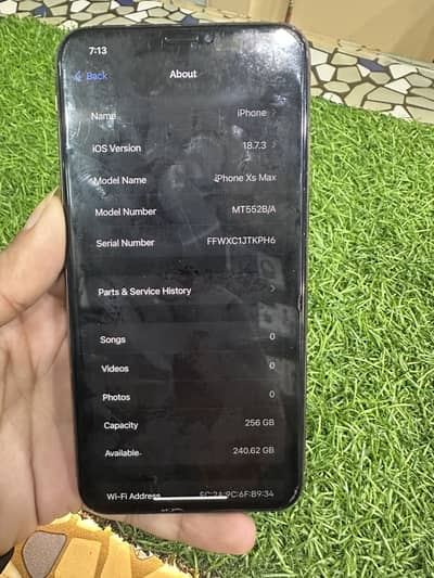 Xsmax mobile 266 gb PTA approved khola howa hai