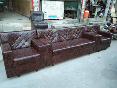 Five seater leather sofa