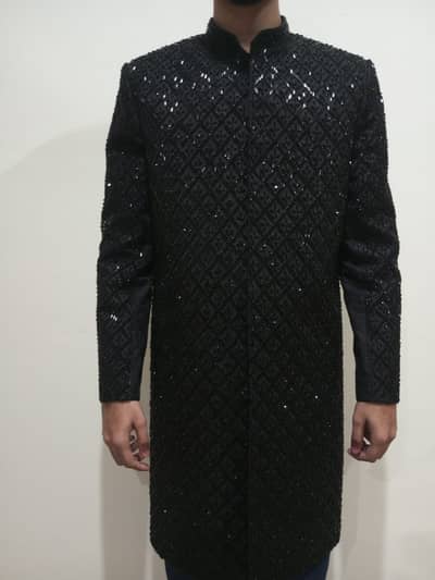 Sherwani with complete set (Black Color)