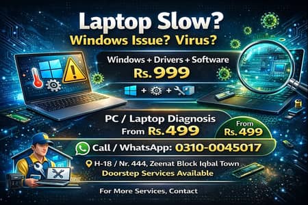 Laptop & PC Repair – Virus, Windows, Speed Fix